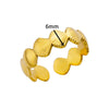 Simple Stainless Steel Geometric Heartshaped Hydraulic Ring For Women With Electroplating Design