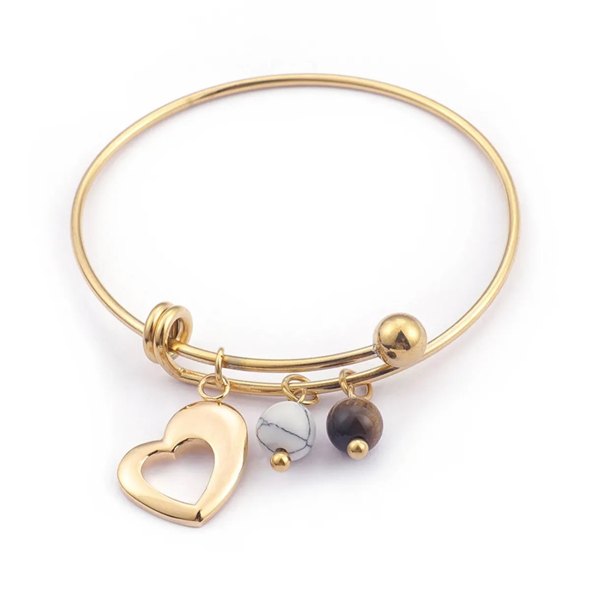 Simple Stainless Steel Gold-plated Heart Pendant Bracelet Wholesale Gooddiy