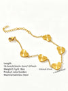 Simple Stainless Steel Heart Jewelry Set For Women With Electroplated Necklace Bracelet And Earrings