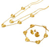 Simple Stainless Steel Heart Jewelry Set For Women With Electroplated Necklace Bracelet And Earrings