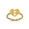 Simple Stainless Steel Heart Shaped Geometric Ring Plated With Gold For Men And Women