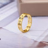 Simple Stainless Steel Hollow Sun Moon Ring With Geometric Styling 18K Goldplated For Couples
