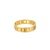 Simple Stainless Steel Hollow Sun Moon Ring With Geometric Styling 18K Goldplated For Couples