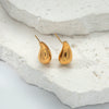 Simple Stainless Steel 14K Gold Plated Drop Earrings And Necklace Set For Women