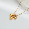 Simple Stainless Steel 14K Gold Plated Drop Earrings And Necklace Set For Women