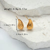 Simple Stainless Steel 14K Gold Plated Drop Earrings And Necklace Set For Women