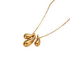 Simple Stainless Steel 14K Gold Plated Drop Earrings And Necklace Set For Women