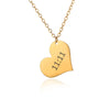 Simple Stainless Steel Letter Square Heart Pendant Necklace With Electroplating And O Chain Styling Animals And Zodiac