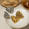 Simple Stainless Steel Loveshaped Electroplated Earrings For Women