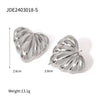 Simple Stainless Steel Loveshaped Electroplated Earrings For Women