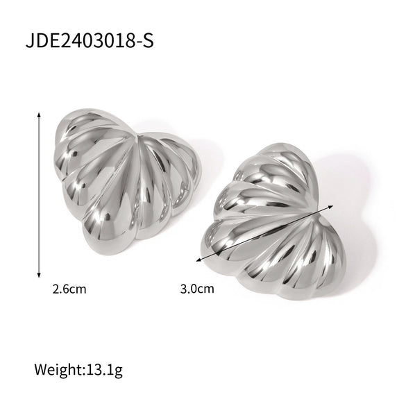 Simple Stainless Steel Loveshaped Electroplated Earrings For Women