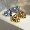 Simple Stainless Steel Loveshaped Electroplated Earrings For Women