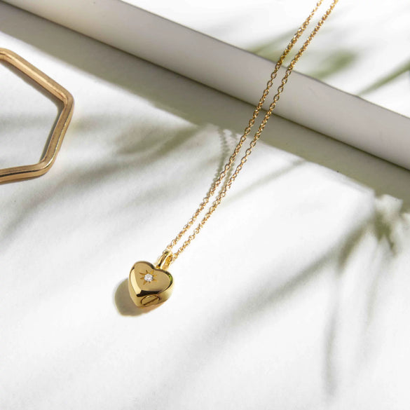 Simple Stainless Steel Necklace With Heart Shape Pendant And Electroplating