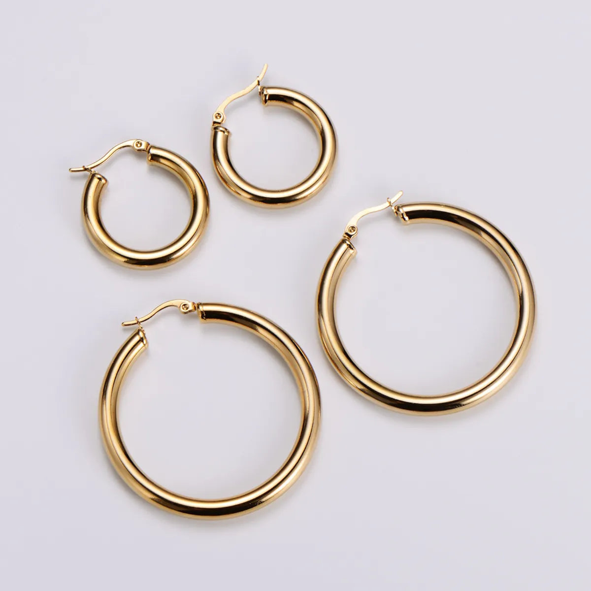 Simple Style Geometric Polishing Stainless Steel No Inlaid Earrings