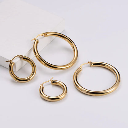 Simple Style Geometric Polishing Stainless Steel No Inlaid Earrings