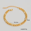 Simple Stainless Steel Rhombus Chain Bracelet Set For Unisex With 18K Gold Electroplating