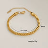 Simple Stainless Steel Rhombus Chain Bracelet Set For Unisex With 18K Gold Electroplating