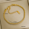 Simple Stainless Steel Rhombus Chain Bracelet Set For Unisex With 18K Gold Electroplating