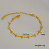 Simple Stainless Steel Rhombus Chain Bracelet Set For Unisex With 18K Gold Electroplating