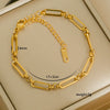 Simple Stainless Steel Rhombus Chain Bracelet Set For Unisex With 18K Gold Electroplating
