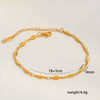 Simple Stainless Steel Rhombus Chain Bracelet Set For Unisex With 18K Gold Electroplating