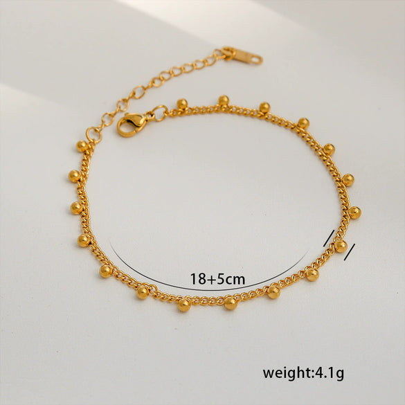Simple Stainless Steel Rhombus Chain Bracelet Set For Unisex With 18K Gold Electroplating