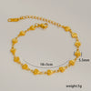 Simple Stainless Steel Rhombus Chain Bracelet Set For Unisex With 18K Gold Electroplating