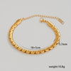 Simple Stainless Steel Rhombus Chain Bracelet Set For Unisex With 18K Gold Electroplating