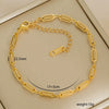 Simple Stainless Steel Rhombus Chain Bracelet Set For Unisex With 18K Gold Electroplating