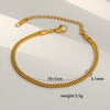 Simple Stainless Steel Rhombus Chain Bracelet Set For Unisex With 18K Gold Electroplating