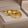 Simple Stainless Steel Ring With Gold Inlaid Letters Numbers Text For Men And Women