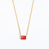 Simple Stainless Steel Square Zircon Tricolor Pendant Necklace With Geometric Pattern Plated 18K Gold On Ochain