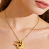 Simple Stainless Steel Stars And Moon Jewelry Set For Women With Electroplated Star Earrings And Moon Pendant Necklace