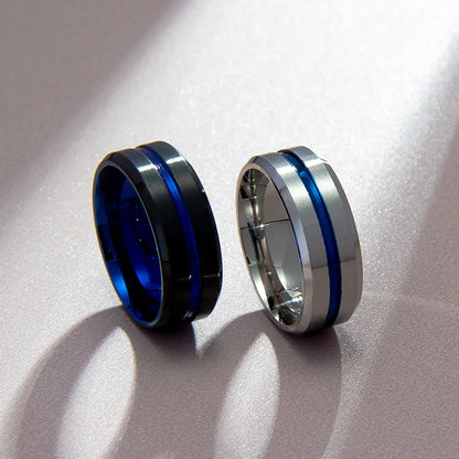 Simple Stainless Steel Two-Color Rings