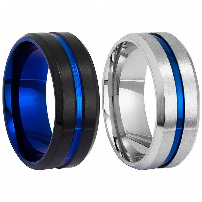 Simple Stainless Steel Two-Color Rings