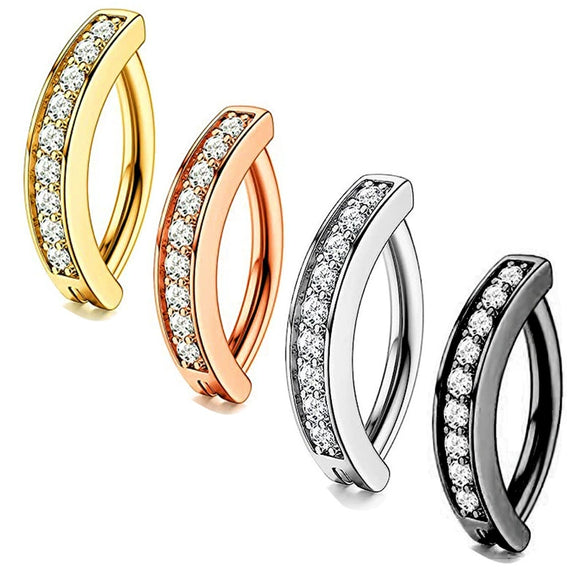 Simple Stainless Steel Zirconium Geometric Electroplated Unisex Navel Piercing Jewelry
