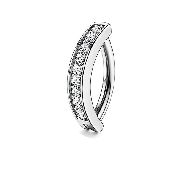 Simple Stainless Steel Zirconium Geometric Electroplated Unisex Navel Piercing Jewelry