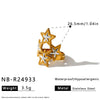 Simple Star Pattern Stainless Steel Adjustable Ring For Women With Electroplated Geometric Design Fashion Jewelry