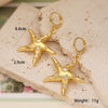 Simple Starfish Micropaved Copper Zircon Pendant Necklace And Earrings For Women