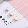 Simple Sterling Silver Geometric Double Ring Pendant Necklace With Electroplated Cross Chain