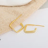 Simple Sterling Silver Irregular Geometric Square Earrings For Women Minimalist Silver Stud Earrings