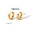 Simple Stripe Touch Buckle Titanium Steel Earrings With Pvd Furnace Real Gold Electroplating