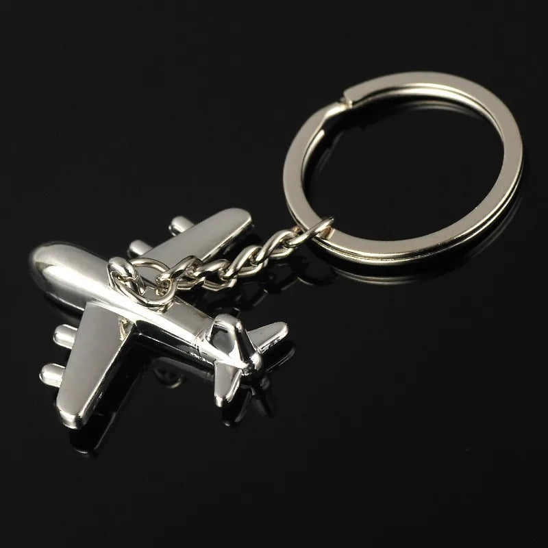 Simple Style Airplane Alloy Zinc Alloy Polishing Electroplating White K Bag Pendant Keychain