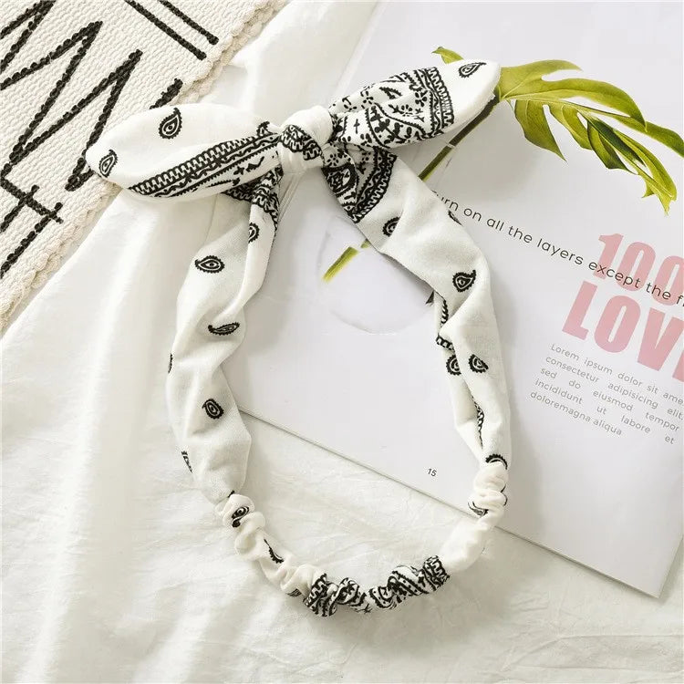 Simple Style Amoeba Flower Cloth Printing Pleated Hair Band 1 Piece