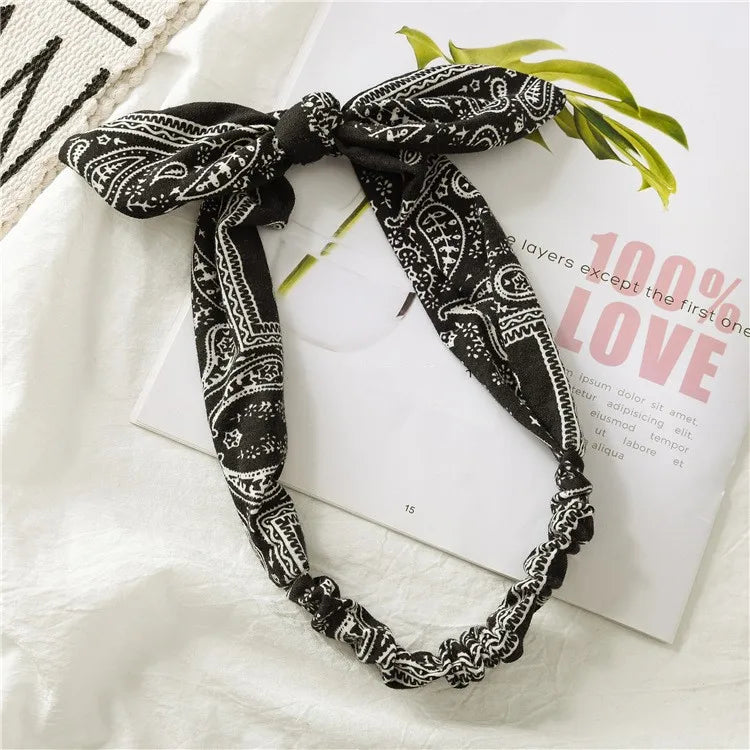 Simple Style Amoeba Flower Cloth Printing Pleated Hair Band 1 Piece