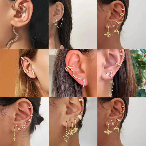 Simple Style Animal Alloy Inlay Rhinestones Pearl Women'S Ear Clips 1 Set