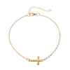 Simple Style Animal Cross Moon Gold Plated Silver Plated Imitation Pearl Alloy Wholesale Anklet