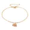 Simple Style Animal Cross Moon Gold Plated Silver Plated Imitation Pearl Alloy Wholesale Anklet