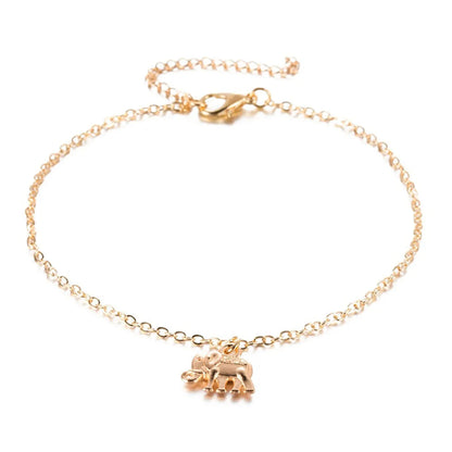 Simple Style Animal Cross Moon Gold Plated Silver Plated Imitation Pearl Alloy Wholesale Anklet