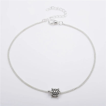 Simple Style Animal Cross Moon Gold Plated Silver Plated Imitation Pearl Alloy Wholesale Anklet